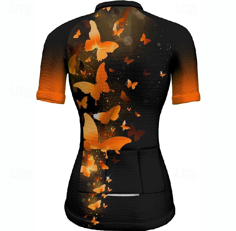 Pentru femei Jersey de ciclism Fluture Manșon scurt Bicicletă Tricou Tee Jerseu cu 3 buzunare spate Ciclism montan Uscare rapidă Proiectare anatomică Wicking Respirabil Sport Rosu Albastru Verde 2026 - $23.99 –P12