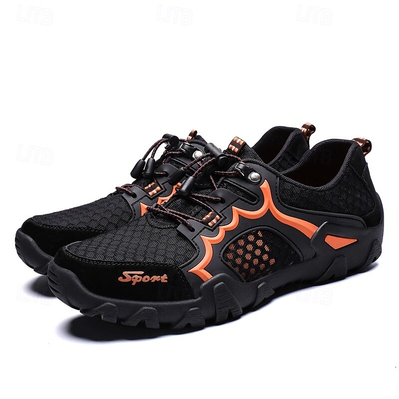 Men's Outdoor Adventure Shoes, Rugged Orange Mesh with Lace-Up Design, Durable Trail Footwear 2025 - $34.99 –P3