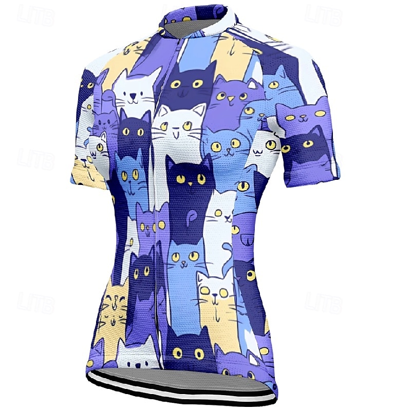 Mulheres Camisa para Ciclismo Gato Manga Curta Moto Camiseta Camisa / Roupas Para Esporte com 3 bolsos traseiros Ciclismo de Montanha Secagem Rápida Design Anatômico Capilaridade Respirável Esportes de 2026 por $30.99 –P19