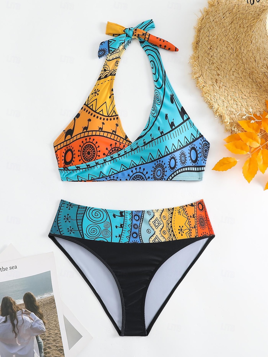 Women's Plus Size Swimwear Bikini Tankini 2 Piece Cheeky Swimsuit Deep V Push Up Knitted Stylish Beach Wear Leopard Color Block Plunge Sleeveless Bathing Suits 2025 - $23.99 –P5