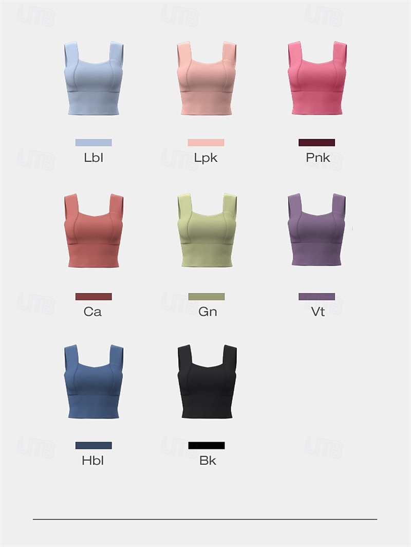 Women's Light Support Sports Bra Running Bra Open Back Wirefree Bra Top Padded Fitness Leisure Sports Running Breathable Lightweight Soft Spandex Dark Pink Pink+Red Rust Red Solid Colored 2025 - $25.99 –P3
