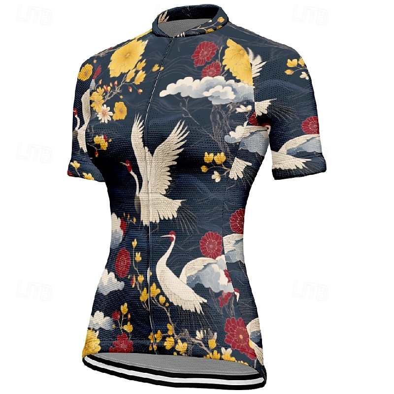 Mujer Maillot de Ciclismo Animal Flor Manga Corta Bicicleta Camiseta Maillot con 3 bolsillos traseros MTB Bicicleta Montaña Secado rápido Diseño Anatómico Capilaridad Transpirable Deportes Negro Rojo 2026 - $30.99 –P11