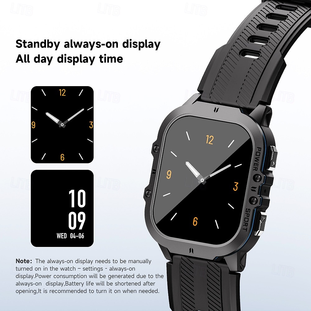 696 Smart Watch Fitness Tracker EKG PPG Bluetooth Samtalspåminnare Android iOS IP67 44mm 1.96 2025 - $64.99 –P10