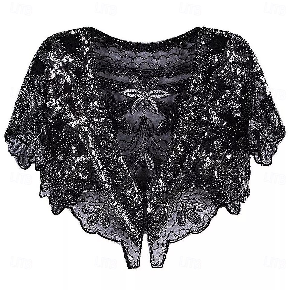 Retró Ordító 20-as évek 1920-as évek sál Wrap Kendők A nagy Gatsby Flapper lány Flitter Rojt Női Farsang Esküvő Estély Álarcos mulatság Felnőttek Kendő 2025 - $15.49 –P2