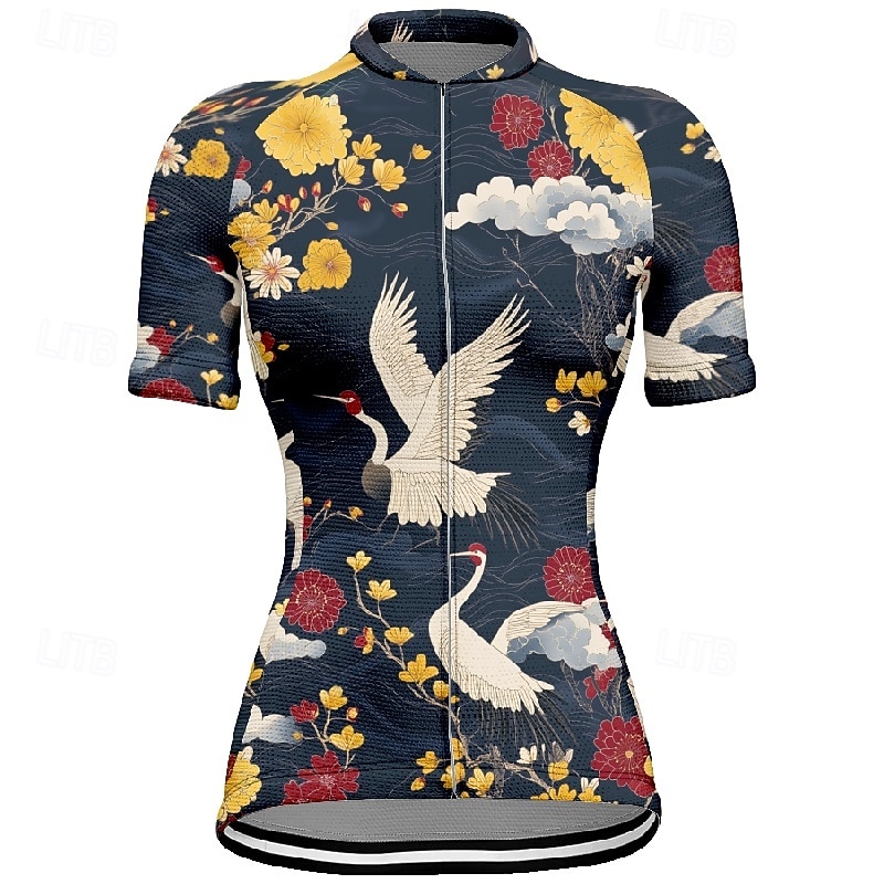 Mujer Maillot de Ciclismo Animal Flor Manga Corta Bicicleta Camiseta Maillot con 3 bolsillos traseros MTB Bicicleta Montaña Secado rápido Diseño Anatómico Capilaridad Transpirable Deportes Negro Rojo 2026 - $30.99 –P13