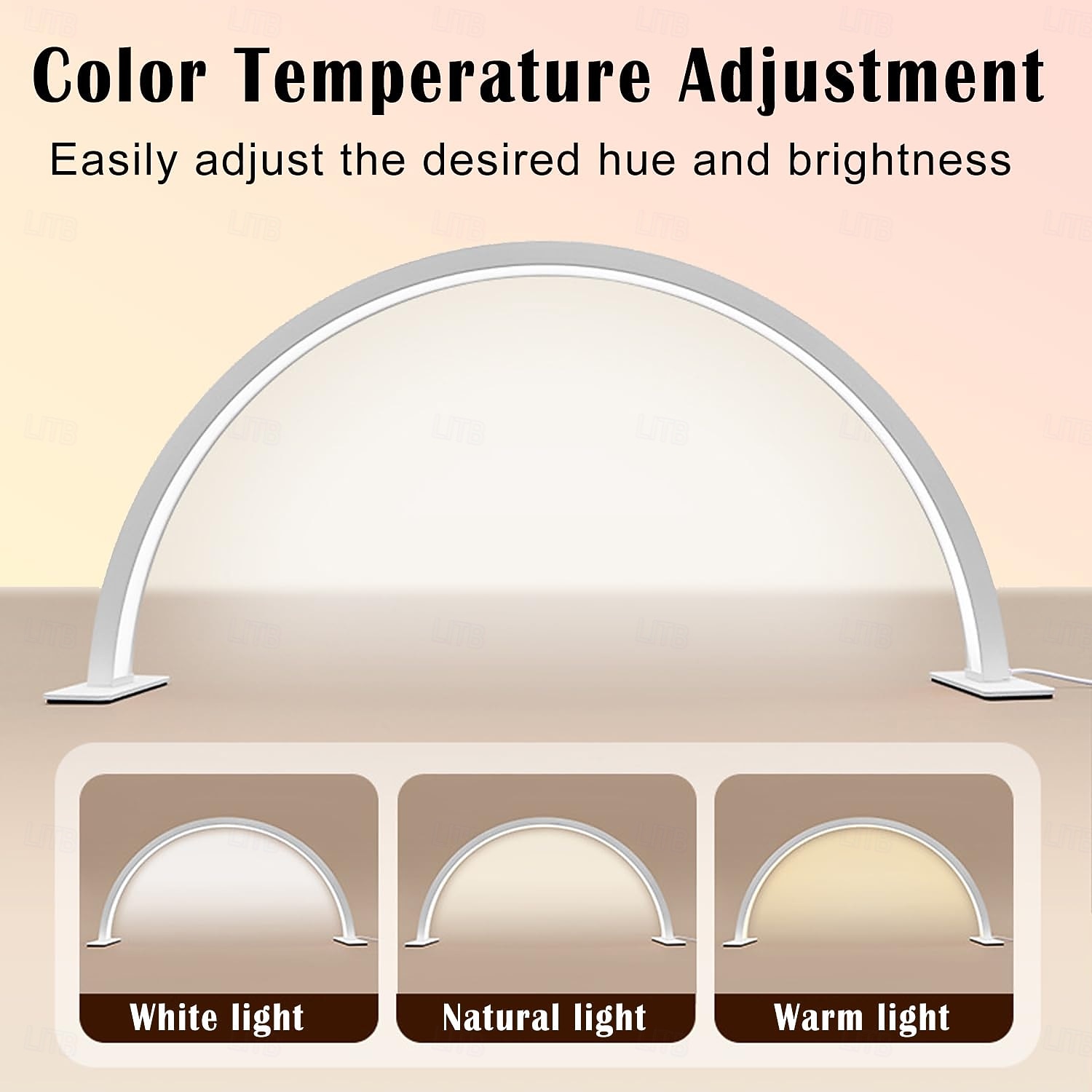 Half Moon light για γραφείο νυχιών, λάμπα νυχιών 21,5in/29,5in 39w με συρμάτινο χειριστήριο/τηλεχειριστήριο, 3 χρωματικές λειτουργίες nails tech φώτα, φωτεινά φωτιστικά, για φρύδια/μανικιούρ led φως 2025 - $149.99 –P10
