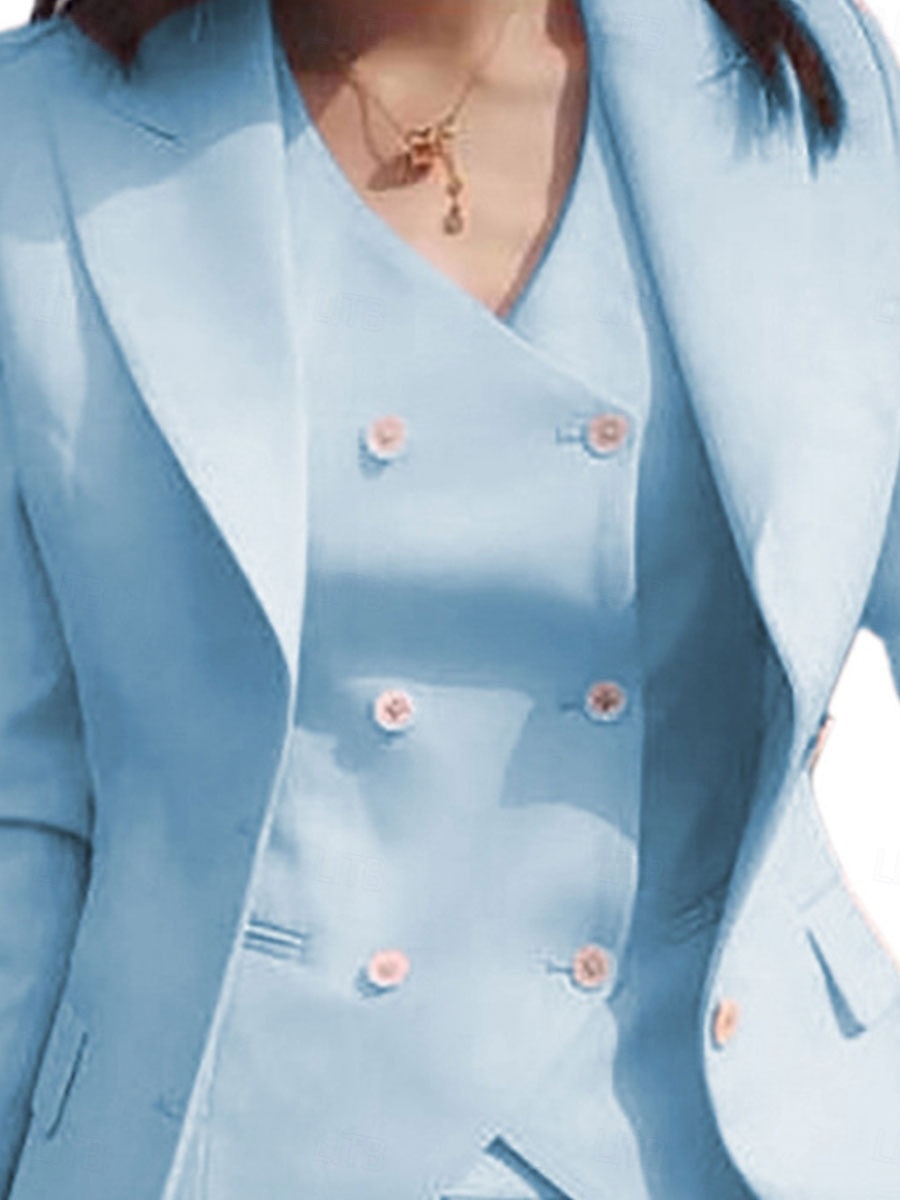 Drei-teiliges Mutter der Braut Kleid Elegantes einfaches Hemdkragen Knöchellang Polyester Langarm mit einfarbig 2025 - $159.99 –P3