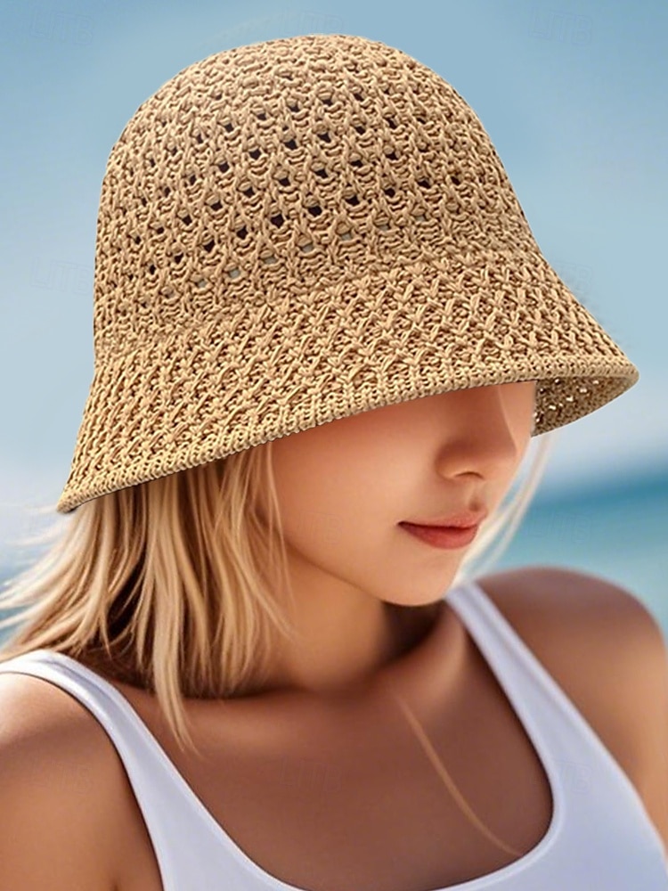 Chapeau de paille vintage pour femme – chapeau de soleil respirant tissé à la main, léger et pliable, chapeau de plage élégant pour les vacances d'été, les voyages et les activités de plein air de 2025 ? $14.99 –P2