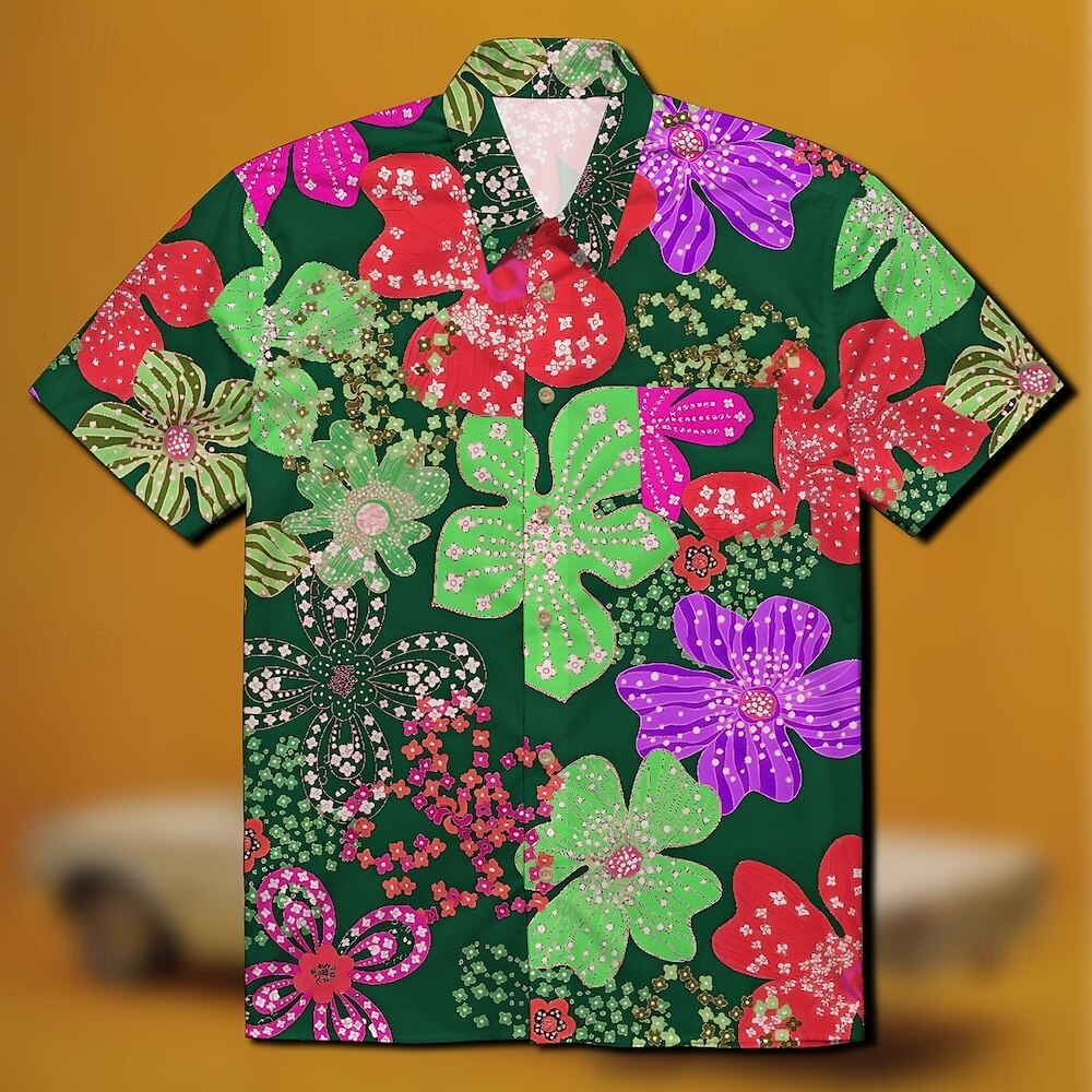 Retro 70. léta Tričko Aloha košile Hippie Disko Květinový Maškarní kostým Pánské Plesová maškaráda Dovolená Párty Pride Parade Dospělé Tričko 2025 - $20.99 –P2
