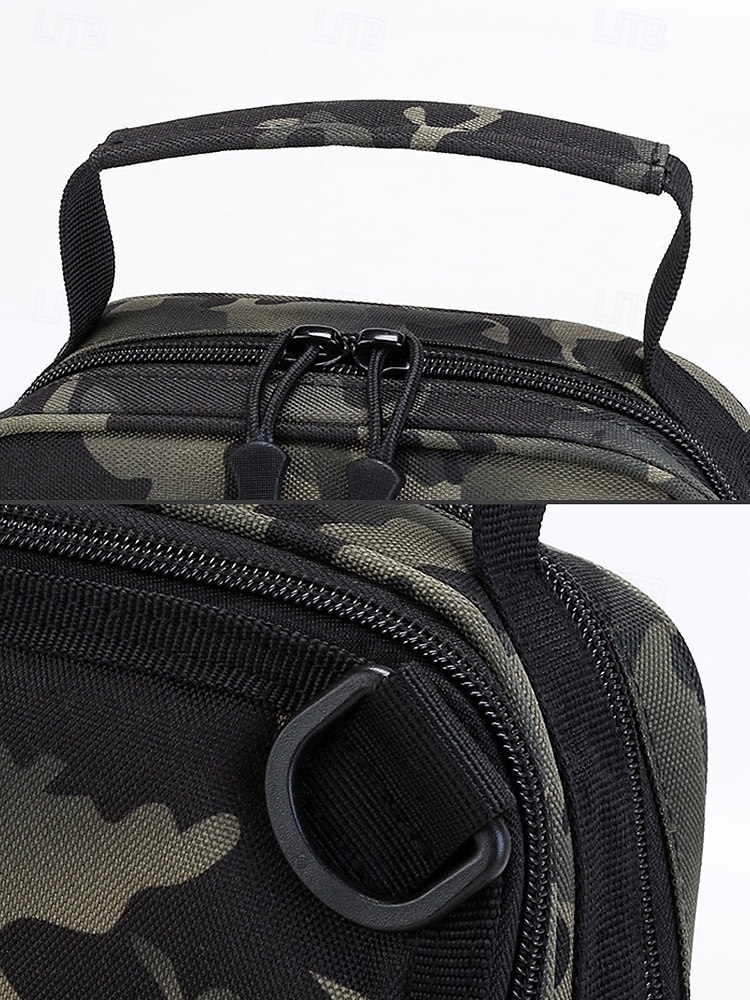 borsa a tracolla mimetica digitale multifunzionale da uomo con tasche multiple - stile tattico per gli amanti dell'outdoor, escursionismo, viaggi e uso quotidiano bianco nero verde del 2025 a $18.99 –P6