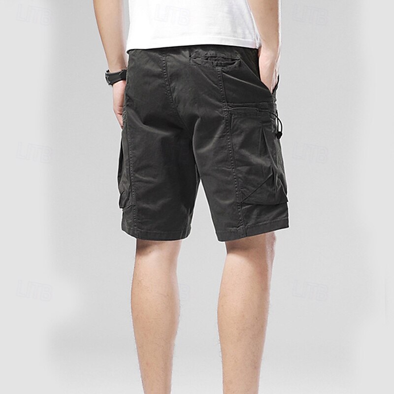 Homens Bermuda Cargo Calção Shorts de verão Com Cordão Cintura elástica Bolso multi Tecido Conforto Vestível Comprimento do joelho Ao ar livre Esporte Diário Moda Casual Preto Vinho de 2025 por $35.99 –P13