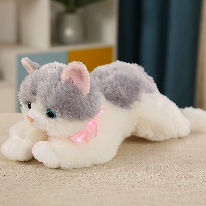 naturtrogen animatronisk katt - realistisk mjuk päls  & spinna - terapi gosedjur 2025 - $24.99 –P5