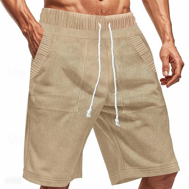 Herr Atletiska shorts Svett shorts Shorts Sommarshorts Ficka Snörning Elastisk midja Färgblock Komfort Andningsfunktion Kort Utomhus Sport Klassisk Ledigt Svart Blå 2025 - $20.99 –P17