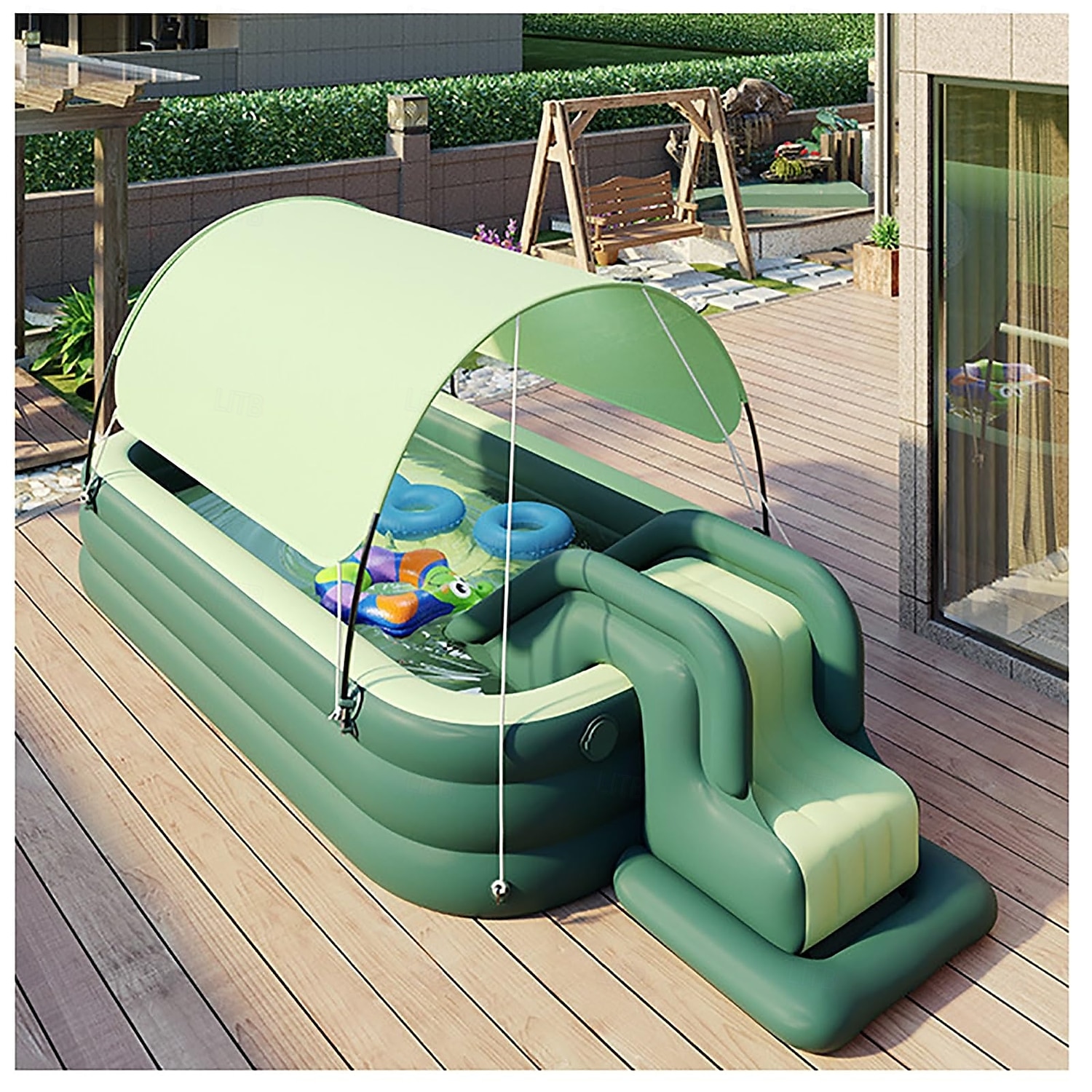 Inflatable Pool for Kids and Adults With slide and sunshade,Full-Sized Inflatable Kiddie Pools,Above Ground Pools for Family, Backyard, Garden, Lawn, Outdoor ( Paddling Pool/ Kiddie Pool) 2025 - $154.99 –P5