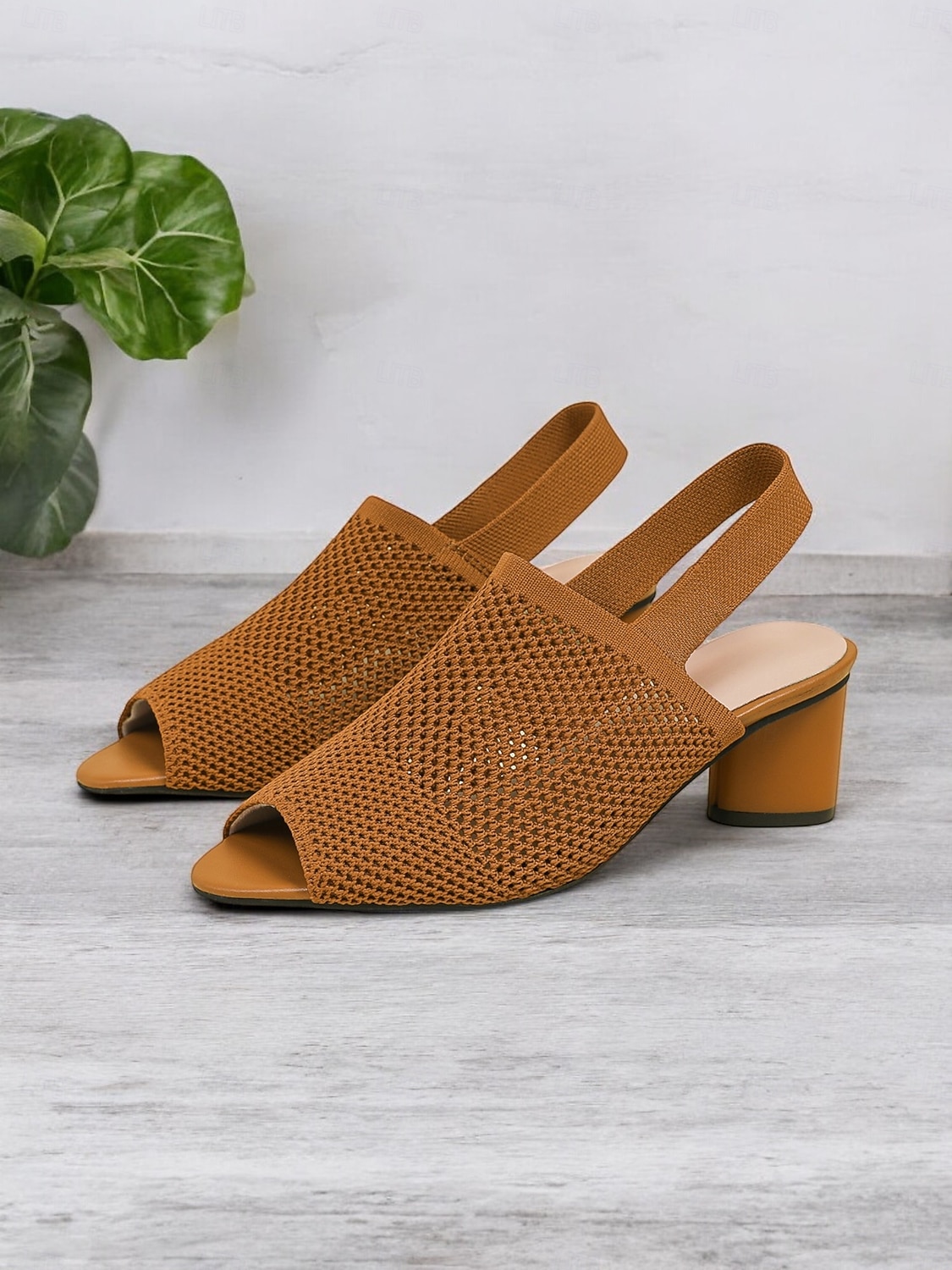kvinners flystrikke peep toe block hæl sandaler - stilige pustende sommersko for kontor og uformelle antrekk 2025 - $29.99 –P2