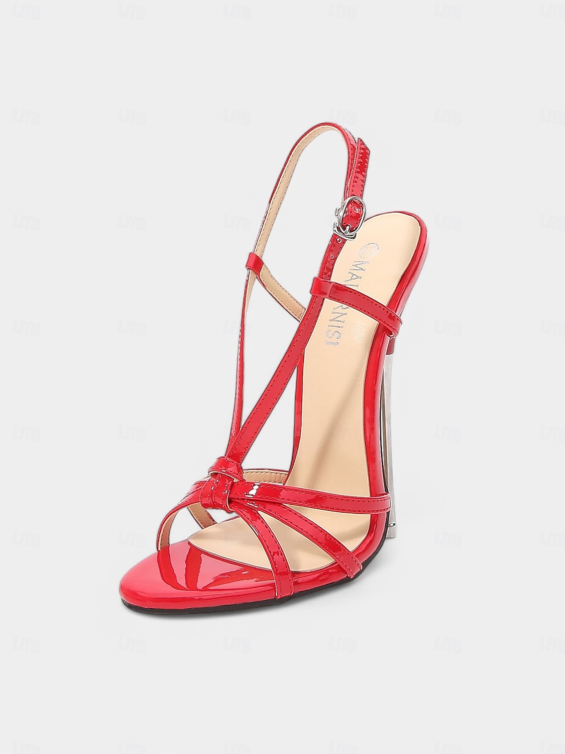 Red Patent Leather Strappy Stiletto Heels – Sexy Nightclub & Party Sandals for Women 2025 - $59.99 –P4