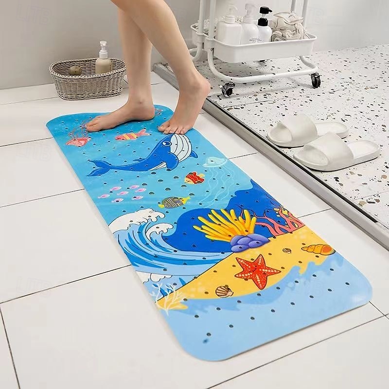 tapete de banho de bebê de desenho animado, tapete de banheira infantil antiderrapante para banho de criança, chuveiro antiderrapante, 40 pol. x 16 pol. com furos de drenagem e ventosas lavável à de 2025 por $22.99 –P9