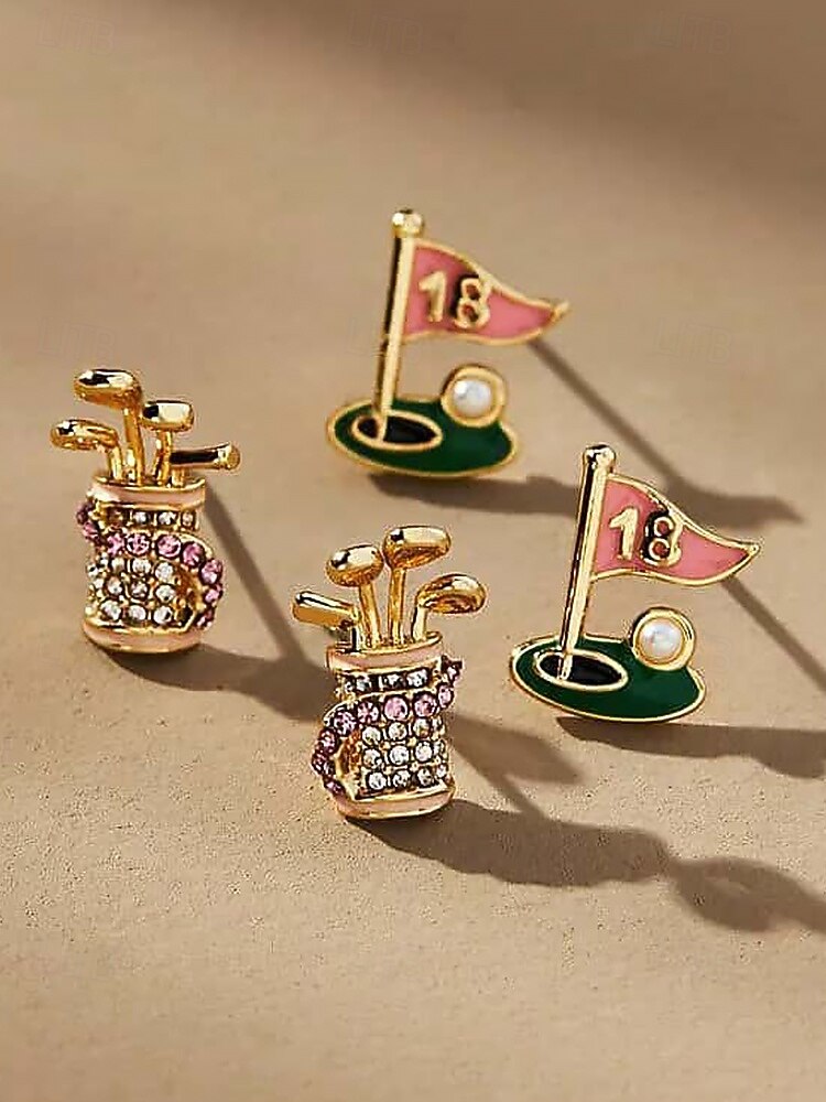 golf - tematikus fülbevaló csillogó díszítéssel - elegáns és szórakoztató golf - szerető nők a golfpályán és azon kívül 2025 - $11.99 –P5