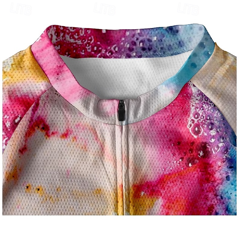 Herren Radtrikot Kurzarm Fahhrad T-Shirt Trikot mit 3 Gesäßtaschen Mountainbike MTB Atmungsaktiv Schnelltrocknend Anatomisches Design Feuchtigkeitsableitend Blau Fuchsie Farbverlauf Sport Bekleidung 2025 - $25.99 –P5