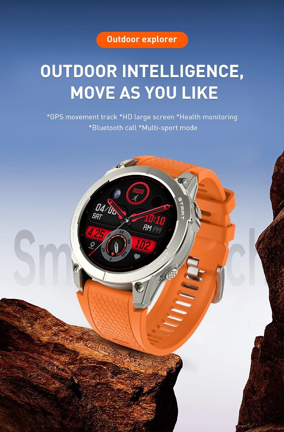 696 S53 Smart Watch Fitness Tracker ECG PPG Bluetooth Belherinnering Android iOS IP67 48mm 1,43 2025 - $99.99 –P1