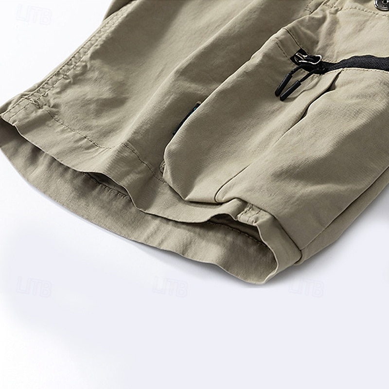 Men's Cargo Shorts Shorts Summer Shorts Drawstring Elastic Waist Zipper Pocket Plain Comfort Wearable Knee Length Outdoor Sport Daily Fashion Casual Black Brown 2026 - $39.99 –P5