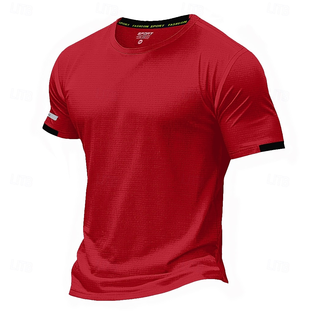 2025年 男性用 Tシャツ マッスルシャツ 半袖 クルーネック 夏 活発的 クラシック スポーツ ランニング ライトブルー ブラック ライトグリーン メンズトップTシャツ  コレクション – $11.49 –P7