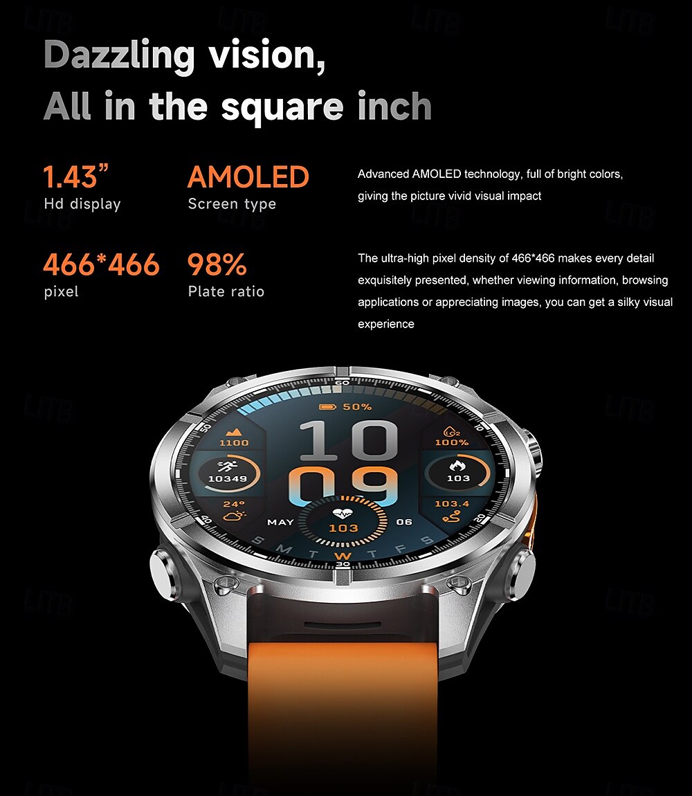 iMosi HD300 Smart Watch 1.43 inch Smartwatch Fitness Running Watch Bluetooth Pedometer Call Reminder Sleep Tracker Compatible with Android iOS Women Men Hands-Free Calls Waterproof Media Control IP68 2025 - $67.99 –P4