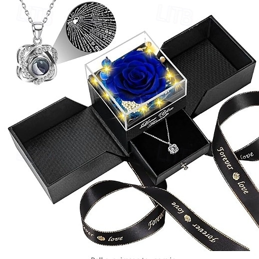 konservierte rote echte Rose mit Herz „Ich liebe dich“-Halskette – ewige Blumen, Rosen, Geburtstagsgeschenke für Frauen, ihre Mutter, Ehefrau, Freundin, Oma, zum Valentinstag, Muttertag, Weihnachten, 2025 - $25.99 –P4