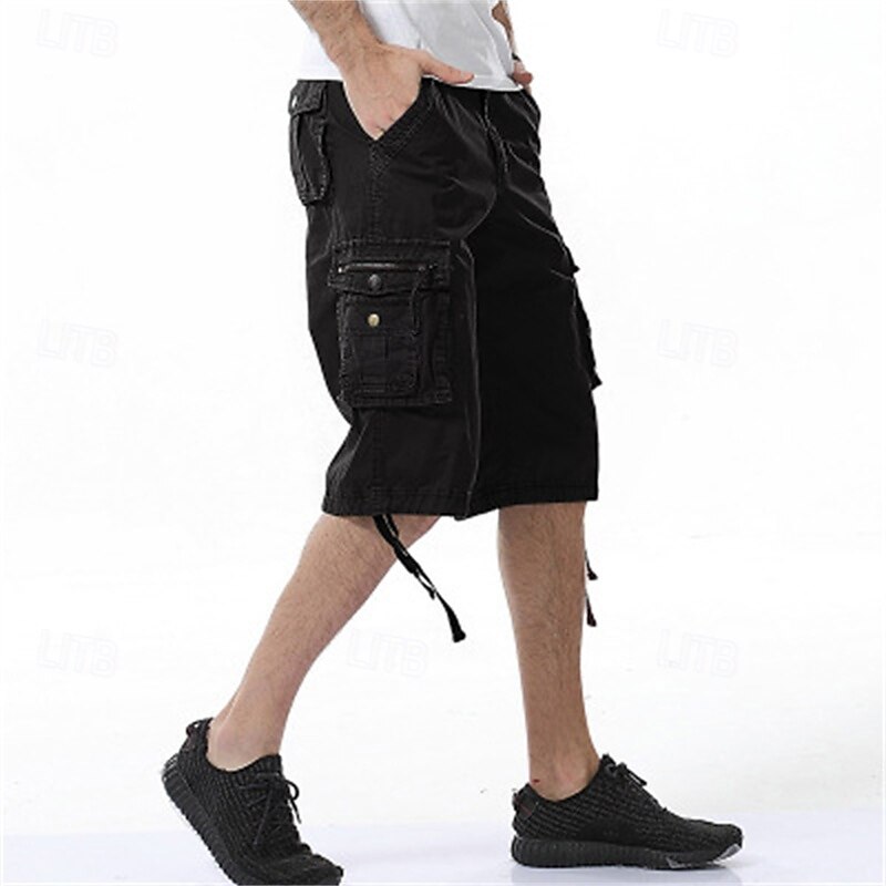 Homens Bermuda Cargo Calção Shorts de verão Bolso multi Bolso com aba Tecido Conforto Vestível Comprimento do joelho Ao ar livre Esporte Diário Moda Casual Preto Vinho de 2025 por $35.99 –P2