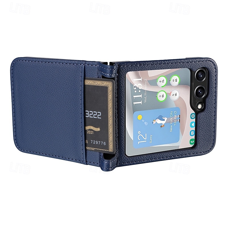 telefoon hoesje Voor Samsung Galaxy Z Flip 7 Z-flip 6 Z Flip 5 Z Flip 4 Achterkant Magnetisch Ondersteuning draadloos opladen Kaartsleuf Retro TPU PU-nahka 2025 - $15.99 –P12