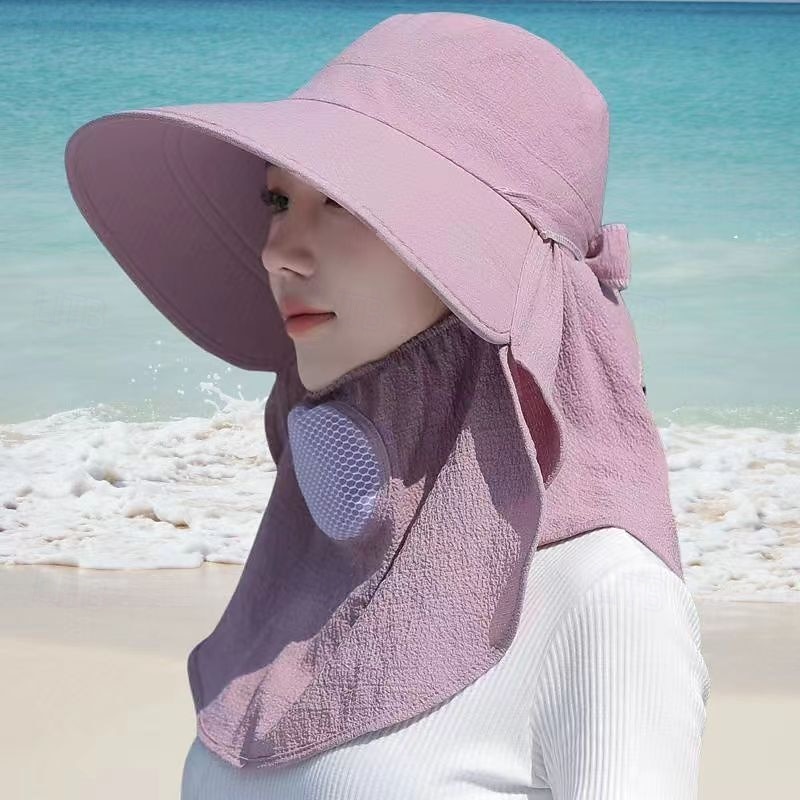 Summer Sun Hat with Full Face Cover, UV Protection Wide Brim Cooling Cap for Women & Men, Cycling, Outdoor, Tea Picking 2025 - $7.99 –P5