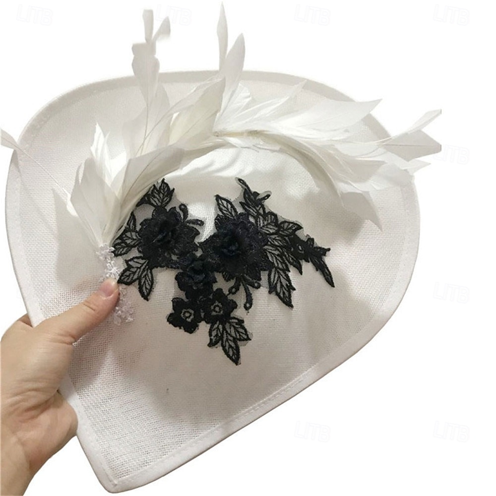 Coiffe Chapeau Fedora en Lin Synthétique Mariage Anniversaire Thé Course Équitation Élégant Vintage Mignon Avec Accessoire En Plumes de 2025 ? $29.99 –P10
