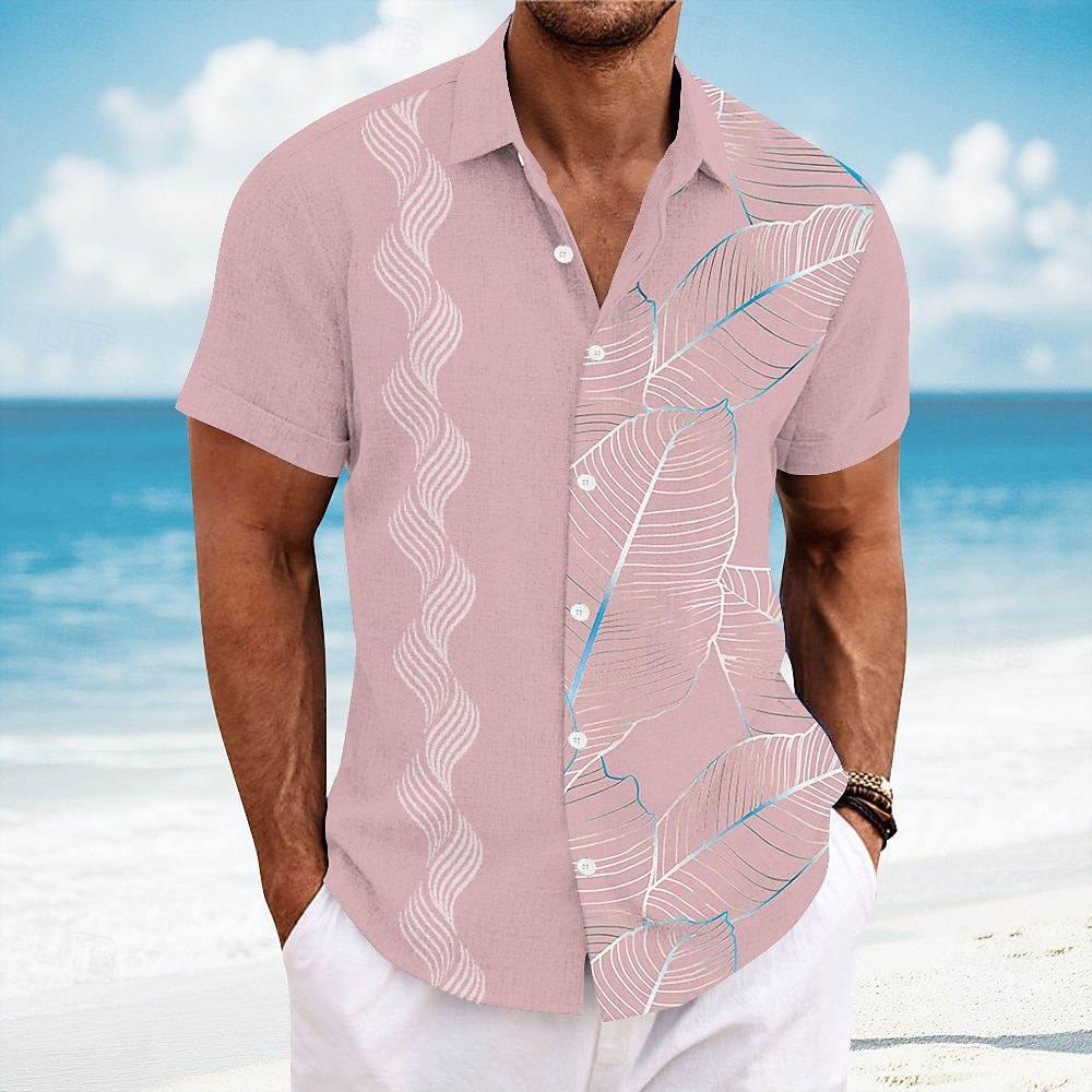 Per uomo Geometrico Foglia di palma Piante Tropicali Camicia Camicia Guayabera Camicia con Bottoni Manica Corta Hawaiano Vacanza Abbigliamento Quotidiano Abbigliamento mare Estate Primavera Collo del 2026 a $25.99 –P3
