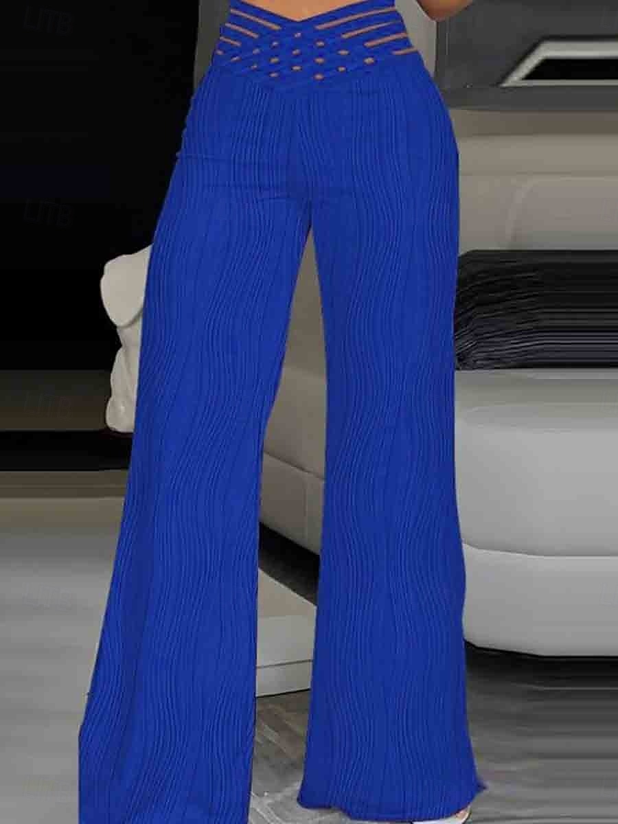 Γυναικείο Παντελόνι Wide Leg Chinos Χαλαρά Για τη Μόδα Δυνάμεις Δρόμου Πλήρους Μήκους Υψηλής Μέσης Απλός Ελαστικός Ζωνάκι Τρύπα Άνετα Μαλακά Άνετα Μικρο-ελαστικά Εξωτερικό Δρόμο Μαύρο Λευκό Κίτρινο 2025 - $26.99 –P5