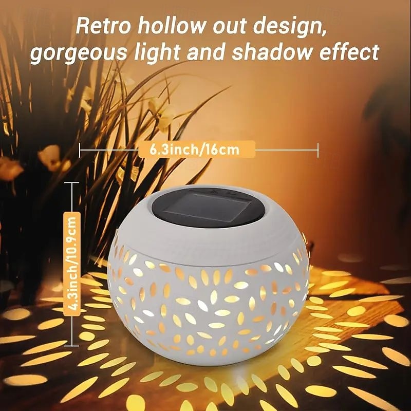 1/2 st. zonne-led tuinlamp lantaarn waterdicht buiten decoratie holle retro metalen zonnelamp moederdag cadeau voor tuin tuin veranda gazon en binnen desktop decoratie 2026 - $23.99 –P6