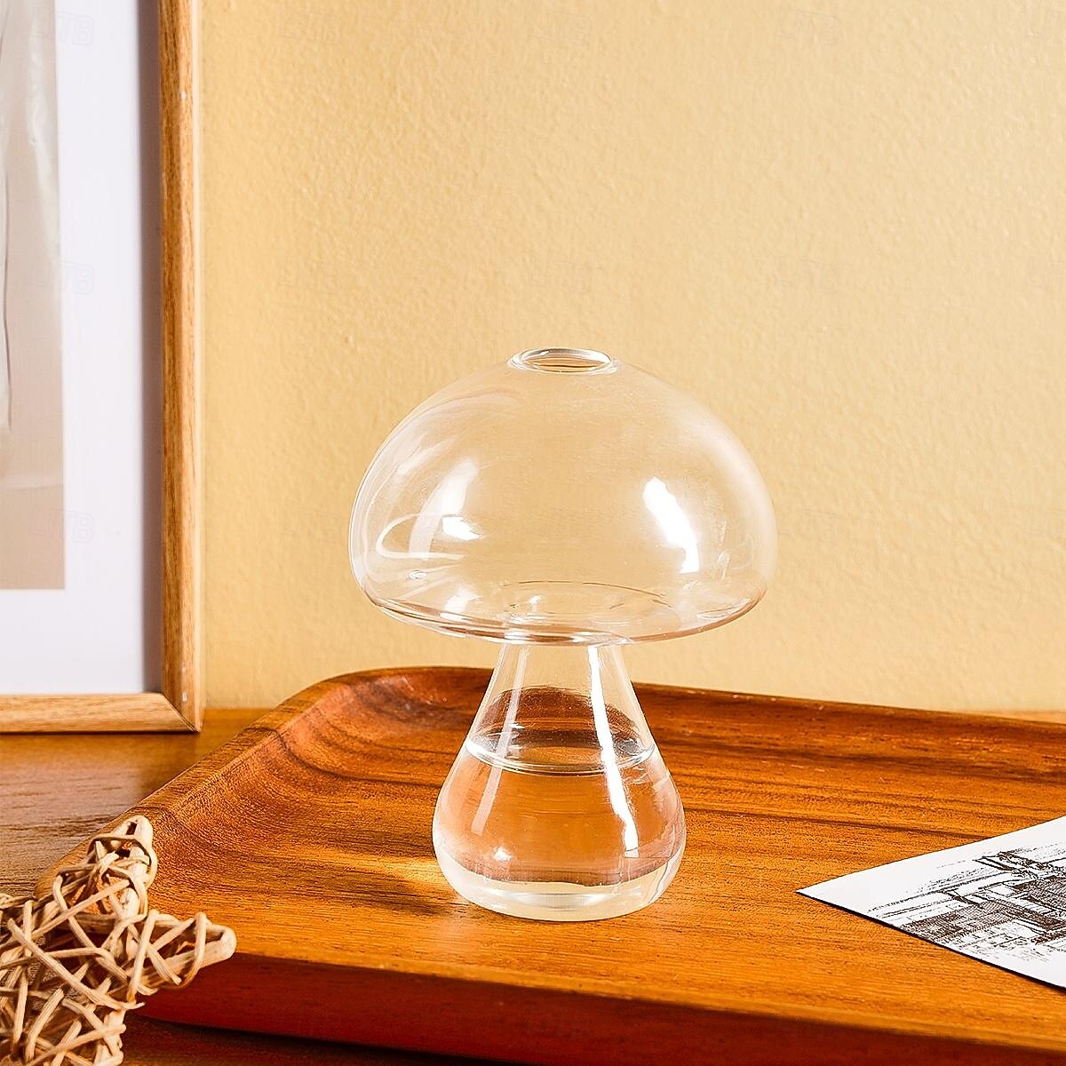gjennomsiktig glass soppformet vase, innendørs bordplate blomsteroppsatsbeholder, koselig midtpunkt for hjemmet og spisestuen, egnet for blomster, grønne planter og hydroponisk dekor 2025 - $8.99 –P9