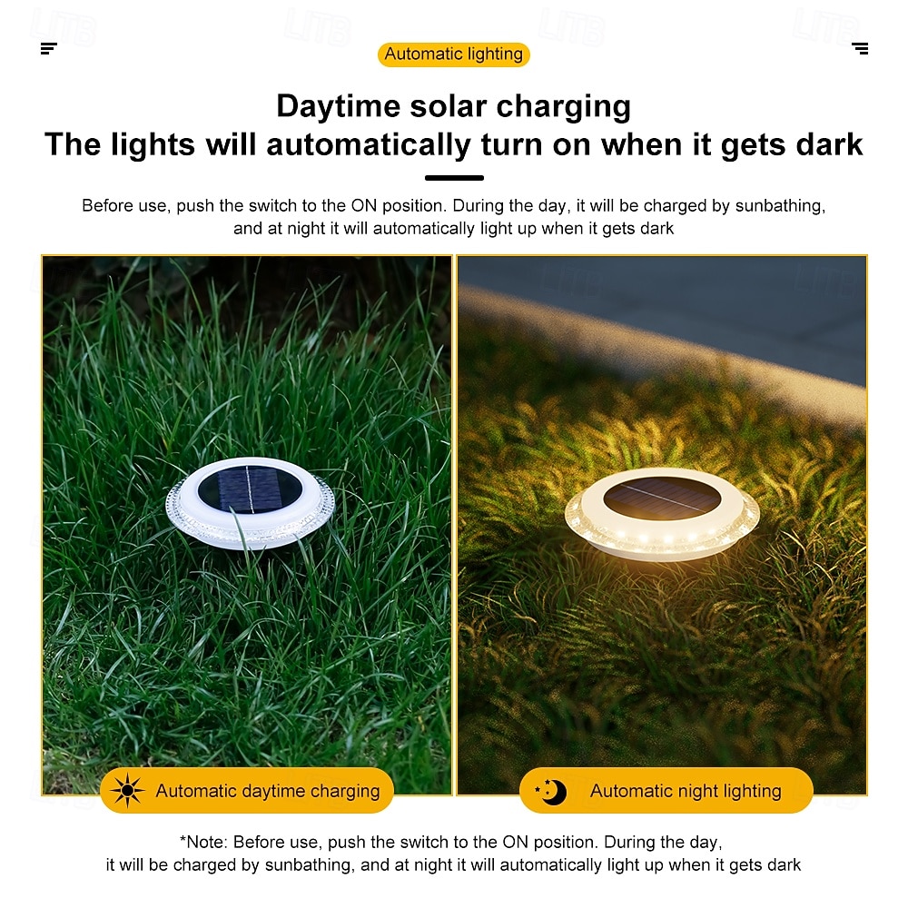 4 шт. светодиодных уличных светильника на солнечных батареях, наземные светильники, точечные светильники для ландшафтного освещения, 16 светодиодов, солнечные дисковые светильники для сада, подземные 2026 - $40.99 –P8
