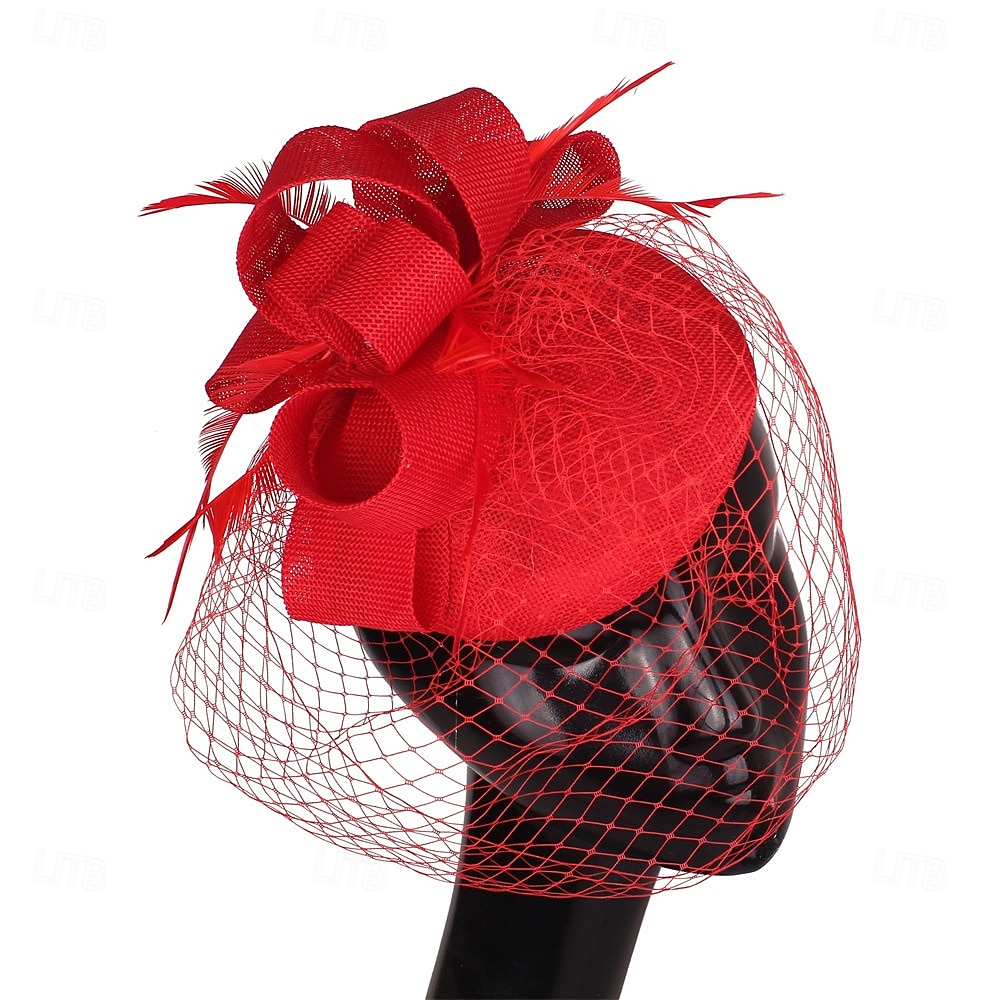 Kopfstück Federn Sinamay Hochzeit Abendgesellschaft Elegant Hochzeit Mit Feder Kopfschmuck Kopfbedeckung 2025 - $20.99 –P10