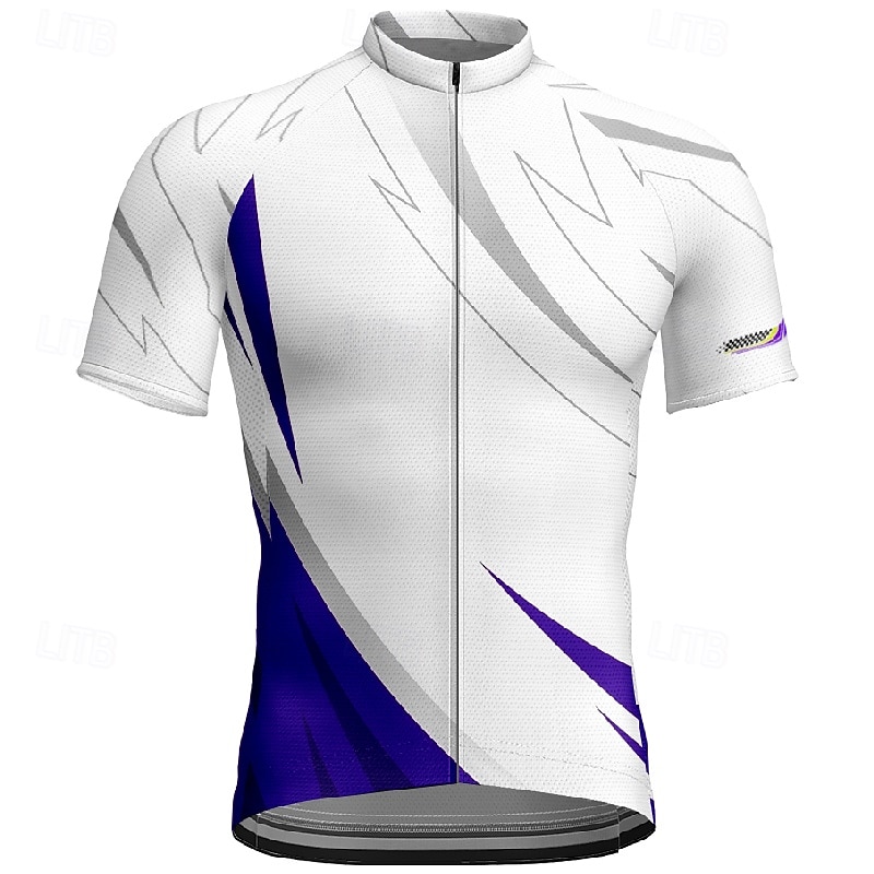 Męskie Koszulka rowerowa Geometryczny Krótki rękaw Rower Tee Tshirt Dżersej z 3 tylnymi kieszeniami Kolarstwo górskie Szybkie wysychanie Anatomiczny kształt Odprowadzające wilgoć Oddychający Sport 2026 - $30.99 –P12