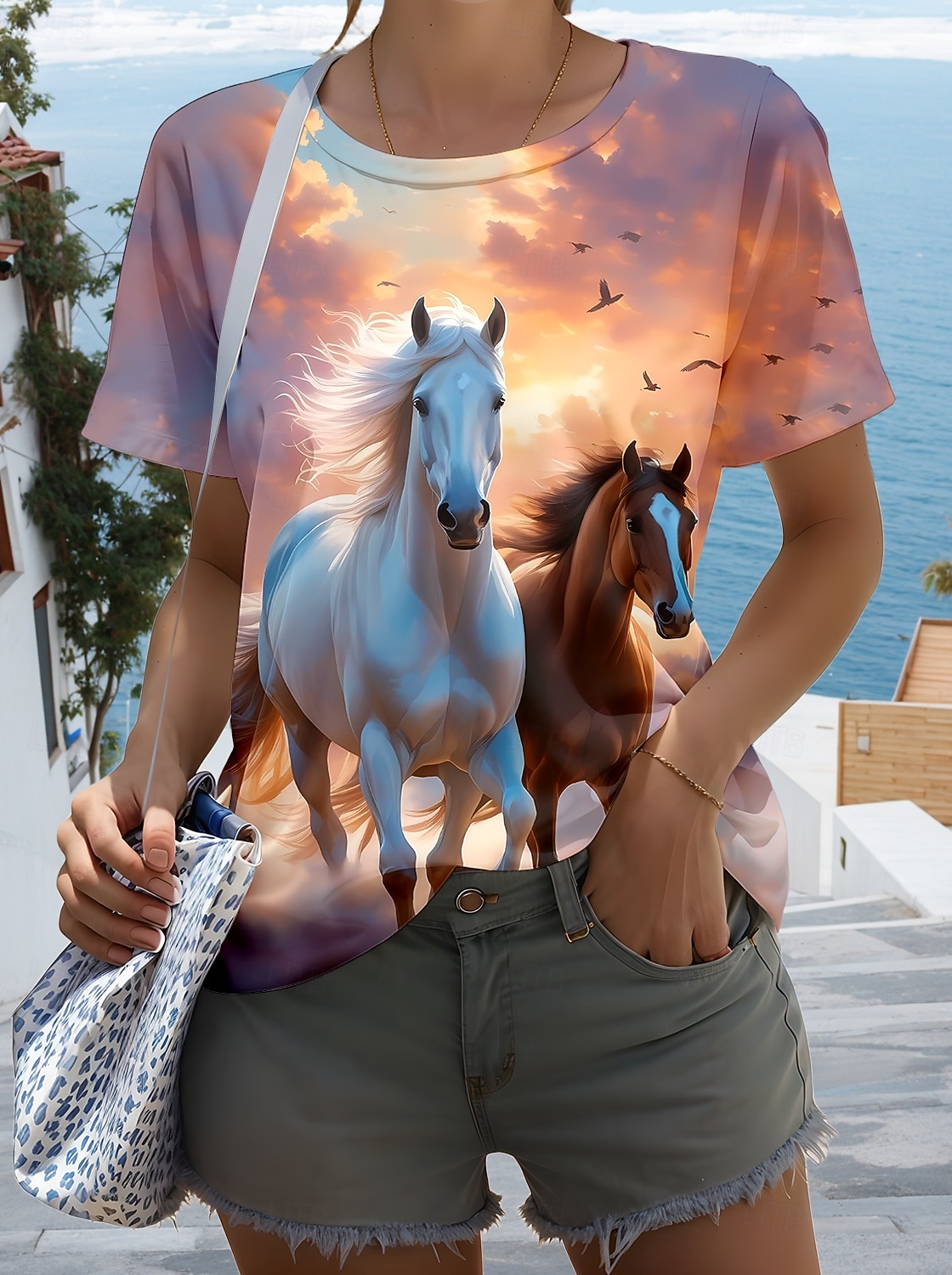 Kentucky Derby Women's T Shirt Print Graphic Animal Horse Stylish Casual Short Sleeve Round Neck Regular Tops Daily Weekend Rainbow Summer Spring 2026 - $22.99 –P1