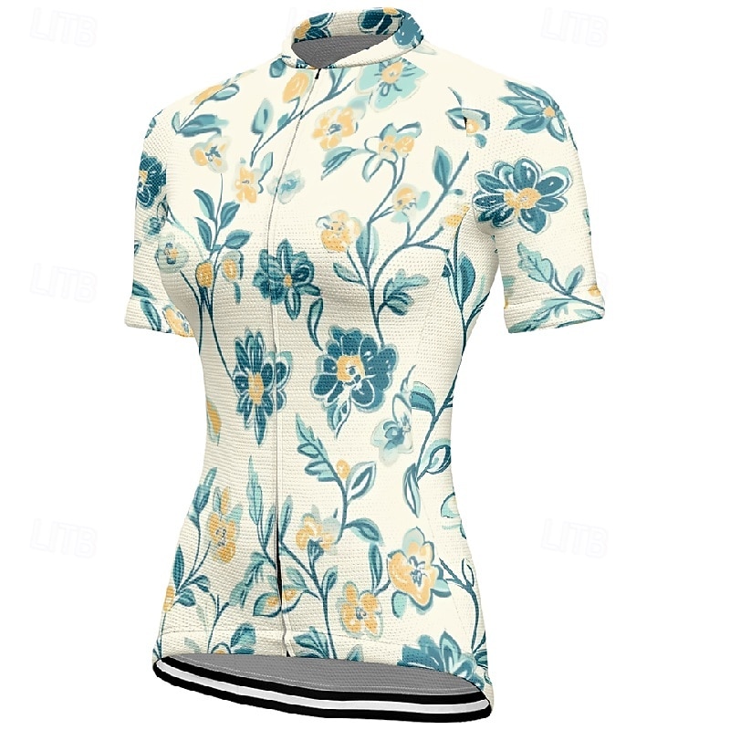 Mujer Maillot de Ciclismo Flor Manga Corta Bicicleta Camiseta Maillot con 3 bolsillos traseros MTB Bicicleta Montaña Secado rápido Diseño Anatómico Capilaridad Transpirable Deportes Amarillo Rosa Azul 2026 - $23.99 –P11