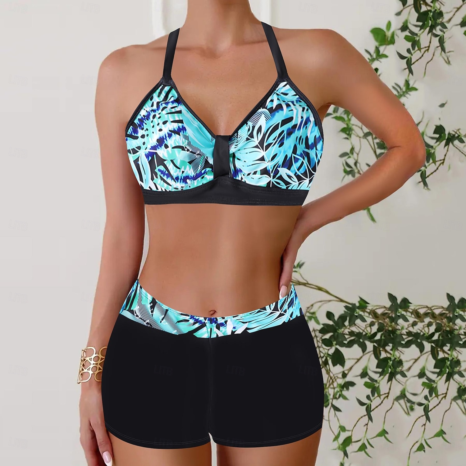 Damen Badeanzug Bikini Zweiteilig Monokini Freche Unterhose Bademode Gestrickt Urlaub Tropisch Farbblock Gestreift Stürzen Ärmellos Badeanzüge 2025 - $22.99 –P10
