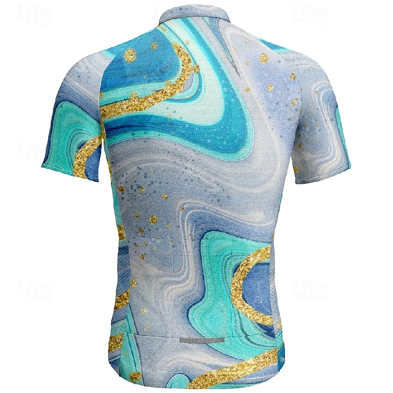 Herren Radtrikot Kurzarm Fahhrad T-Shirt Trikot mit 3 Gesäßtaschen Mountainbike MTB Atmungsaktiv Schnelltrocknend Anatomisches Design Feuchtigkeitsableitend Blau Fuchsie Farbverlauf Sport Bekleidung 2025 - $25.99 –P9