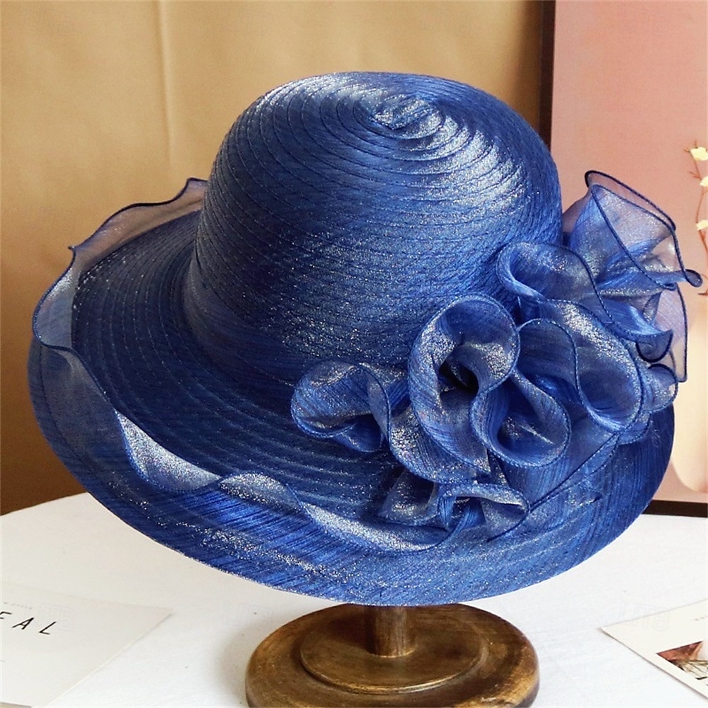 2026年 帽子 オーガンジー サンハット ウェディング ホリデーティーパーティー 競馬 カクテル エレガント ビンテージ かわいい 花のヘッドドレス 帽子  コレクション – $16.49 –P6