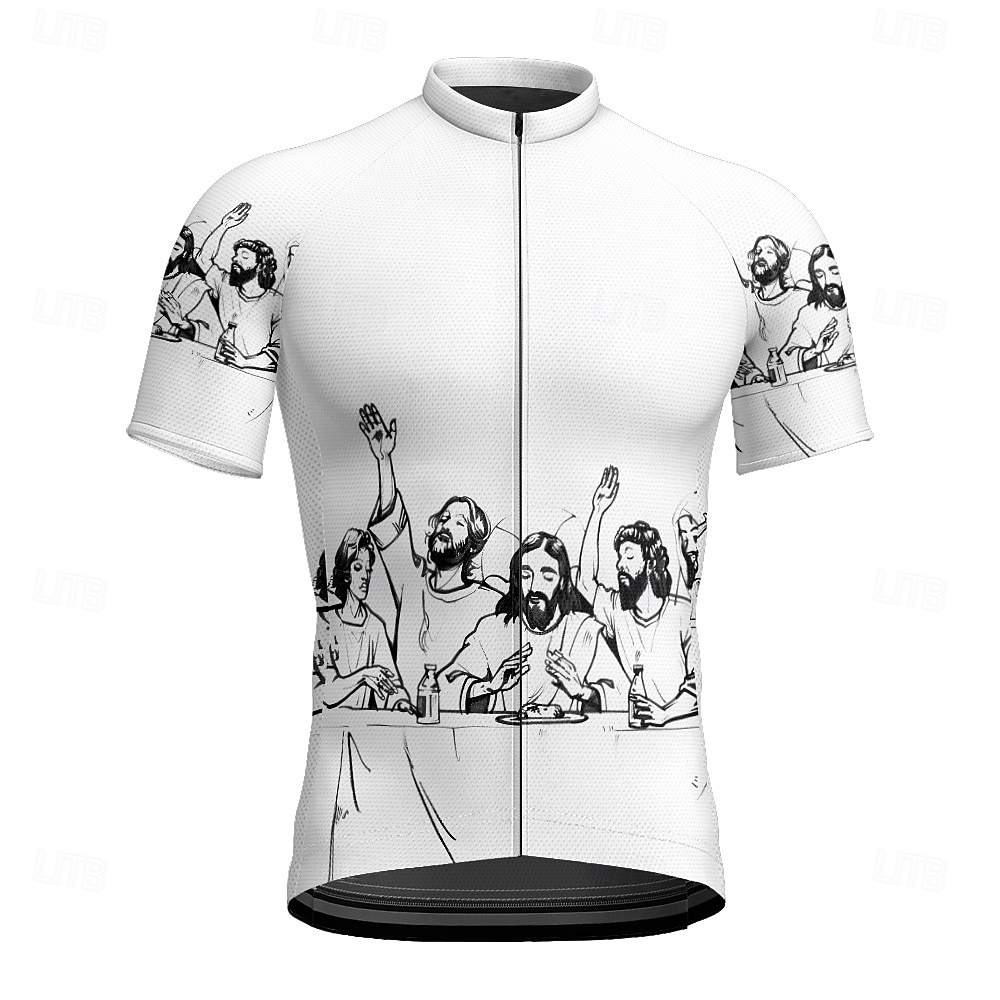 Homme Maillot Velo Cyclisme Manche Courte Cyclisme Tee-shirt Maillot avec 3 poches arrière VTT Vélo tout terrain Respirable Séchage rapide Conception anatomique Mèche Blanche Bleu Graphic Des sports de 2025 ? $20.79 –P3