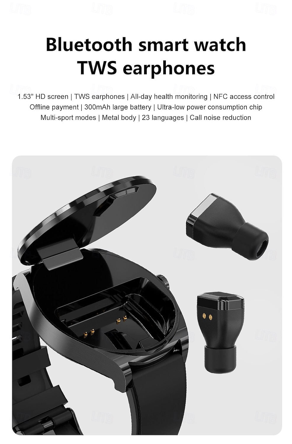 696 N15 Εξυπνο ρολόι 1.53 inch Έξυπνο ρολόι Bluetooth ΗΚΓ + PPG Βηματόμετρο Υπενθύμιση Κλήσης Συμβατό με Android iOS Γυναικεία Άντρες Κλήσεις Hands-Free Υπενθύμιση Μηνύματος IP 67 Θήκη ρολογιού 51mm 2025 - $73.99 –P1