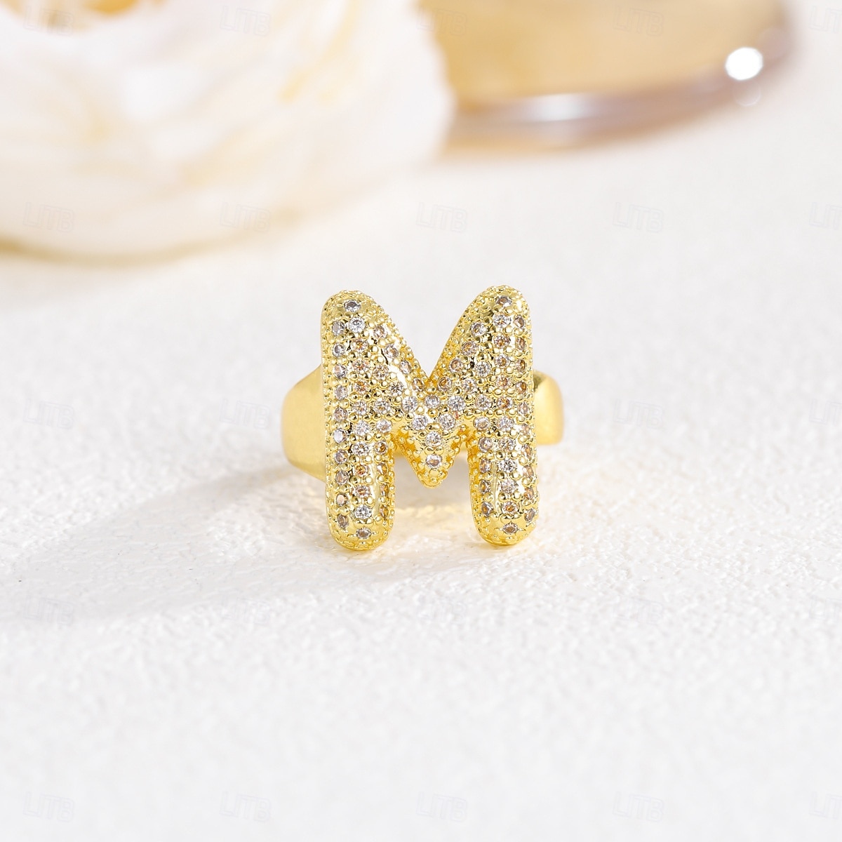 Personalized Letter Ring, Gift for Mom, 18K Gold Plated Adjustable Ring, Copper with Zircon, Open Band Initial Ring, Elegant and Stylish Jewelry for Women 2025 - AU $6.89 –P18