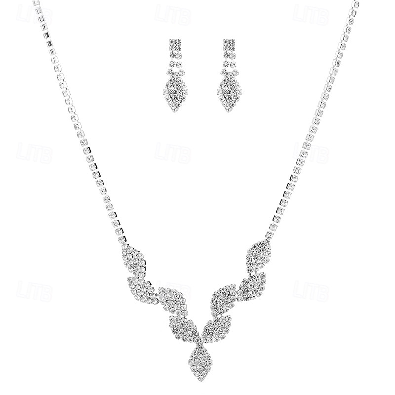 Seturi de bijuterii de mireasă 1 Aliaj Cercei Coliere Pentru femei Lux Draguț Geometric Bucurie Geometric Shape Set de bijuterii Pentru Petrecere 2025 - $13.99 –P4