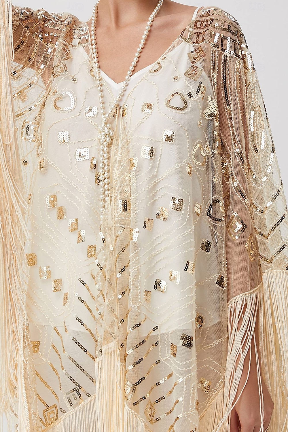 Retró Ordító 20-as évek 1920-as évek sál Wrap Kendők A nagy Gatsby Flapper lány Flitter Rojt Női Farsang Esküvő Estély Álarcos mulatság Felnőttek Kendő 2025 - $30.99 –P8