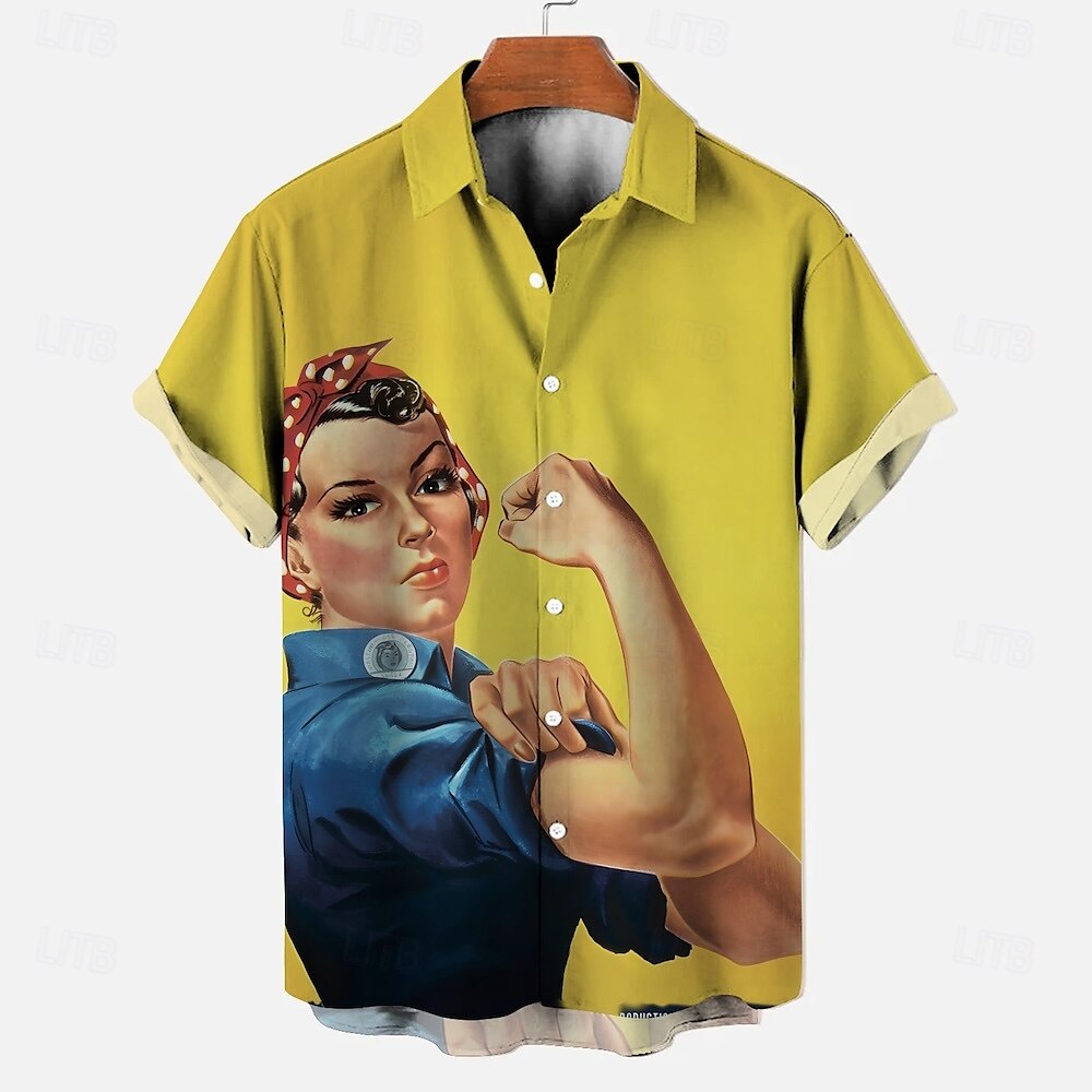 Halenka / košile Retro plakát Retro dívka Grafika Pro Pánské Dospělé Plesová maškaráda 3D tisk Dovolená Párty 2025 - $21.99 –P3